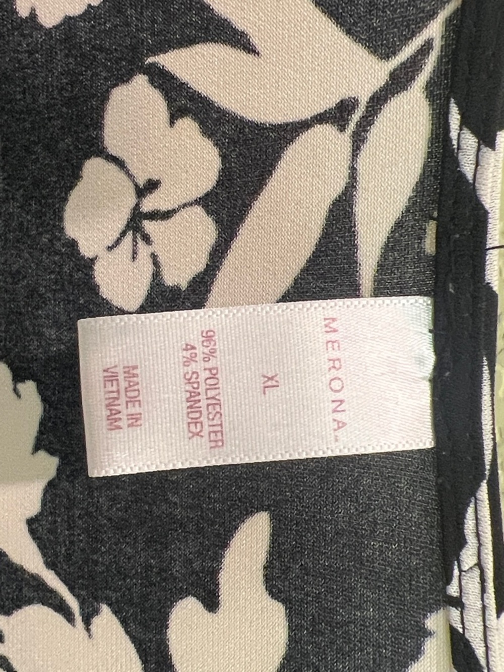 Merona Black and Cream Floral Blouse